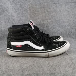 Vans Shoes Mens 10.5 Pro Classic Sk8 Hi Sneakers Casual Black Leather Canvas